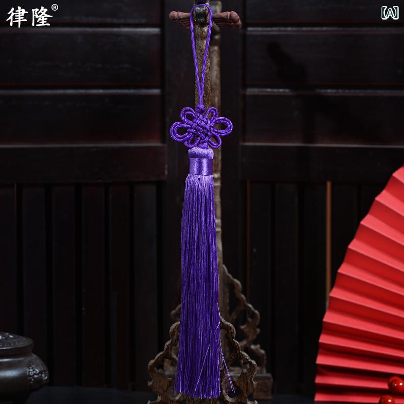 中国結 ストラップ 二重紐 手編み ボリューム タッセル 海外 お土産 ギフト 団扇 フルース 用 アクセサ..