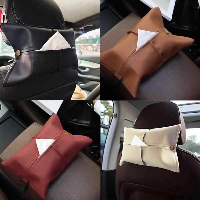 カー用品 車載 ティッシュケースザー 合皮 シンプル 多機能 車内用 アームレスト コンソールボックス ..