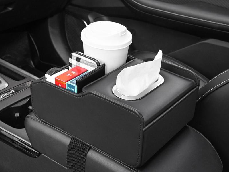 車載 アームレストボックス コンソールボックス 収納 ティッシュケース ドリンクホルダー カップホルダ..