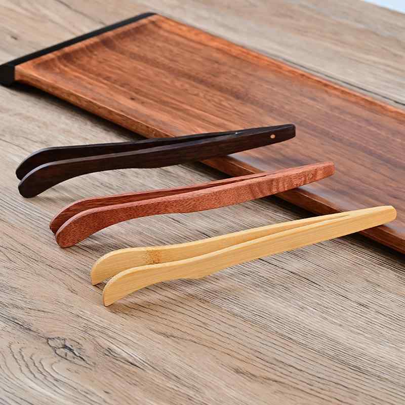 茶挟 黒檀 道具 アクセサリー 無垢材 竹 花梨 葉 さじ スプーン ピンセット トング 清潔 洗浄 喫茶 中国 レトロ おしゃれ シンプル セット