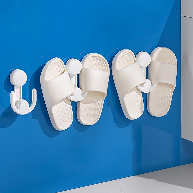 シューズラック スリッパラック 吸盤式 伸縮 壁掛け 浴室 トイレ 洗面所 ドア裏 水切り 靴収納 ABS素材..