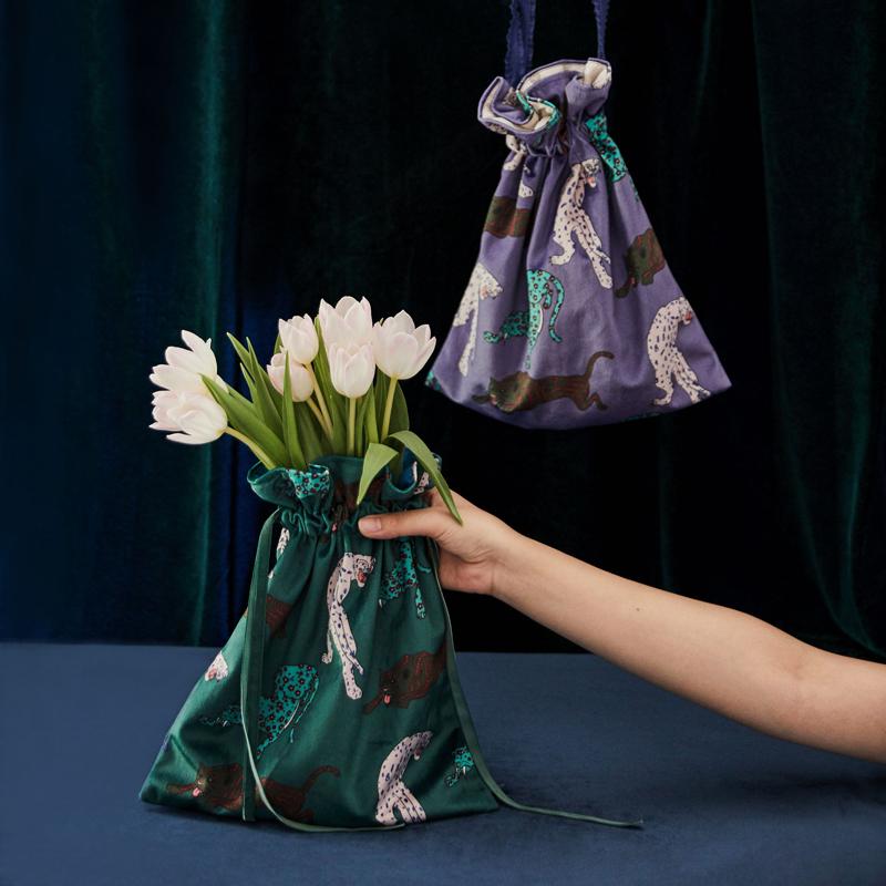 巾着 ベルベット レトロ ドローストリング 布製 プリント 収納 ポーチ 整理 小物入れ ポータブル 携帯..