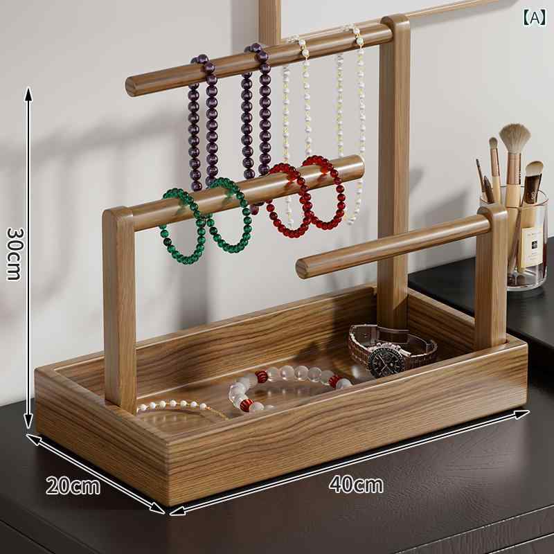 ジュエリースタンド 卓上 松木製 アクセサリー ディスプレイ 数珠 ブレスレット ネックレス 水晶 収納 ..