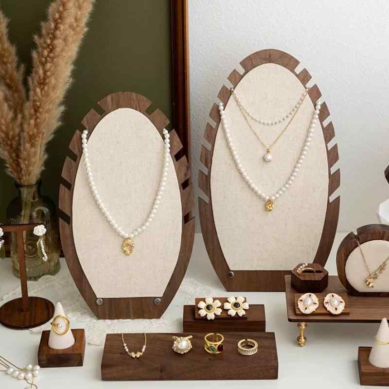 アクセサリー ディスプレイスタンド ウォールナット材 ジュエリー ブレスレット ペンダント ネックレス..