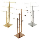 アクセサリースタンド メンズ レディース ステンレス製 卓上 鏡面仕上げ ジュエリー 宝飾品 スカーフ ピアス イヤリング ネックレス 腕時計 三層 多層 収納...