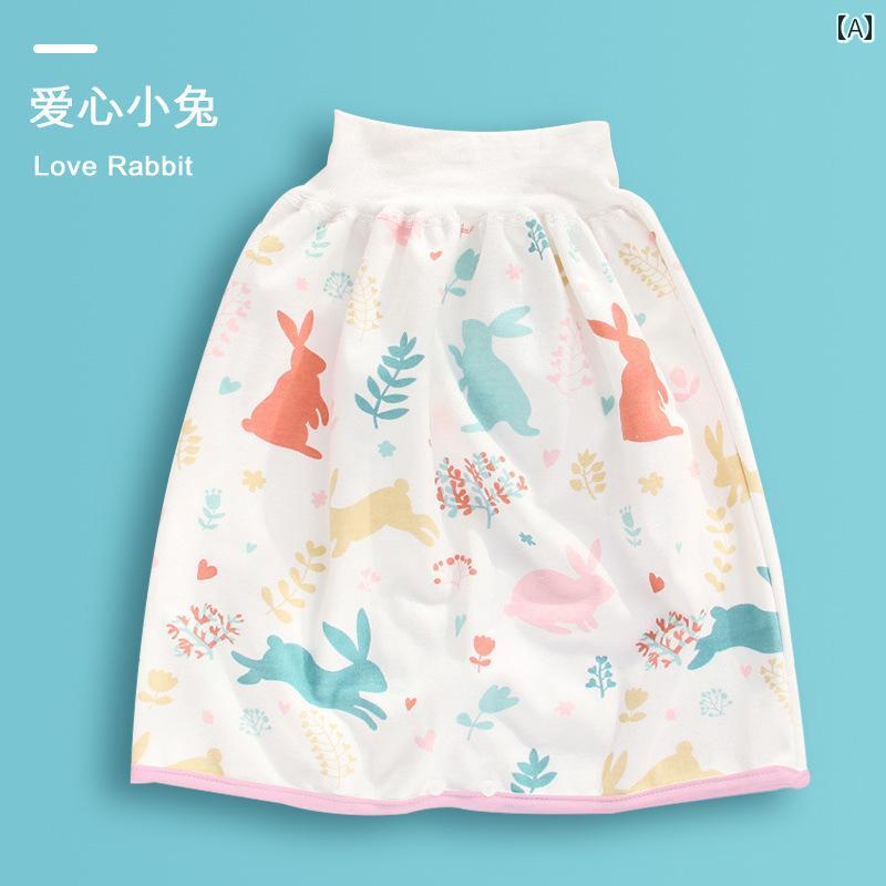 おねしょケット ベビー キッズ 男の子 女の子 防水 洗える トイレトレーニング オムツ卒業 寝冷え対策 綿 ガーゼ ハイウエスト スカート付きパンツ キャラクター柄 かわいい