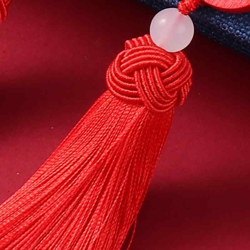 中国結び 車載 ドアノブ お正月飾り ミニ提灯 タッセル房飾り 手編み ハンドメイド 平安 開運 縁起物 お祝い 慶事 赤