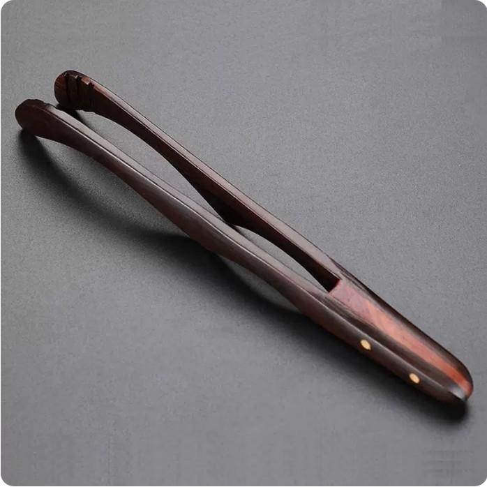 茶挟 黒檀 木 無垢材 偃月 トング ピンセット 家庭用 来客用 普段使い 中国茶器 功夫茶具 茶道 ティー用品 滑り止め 耐久性 衛生的 和風 おしゃれ 茶道具 黒