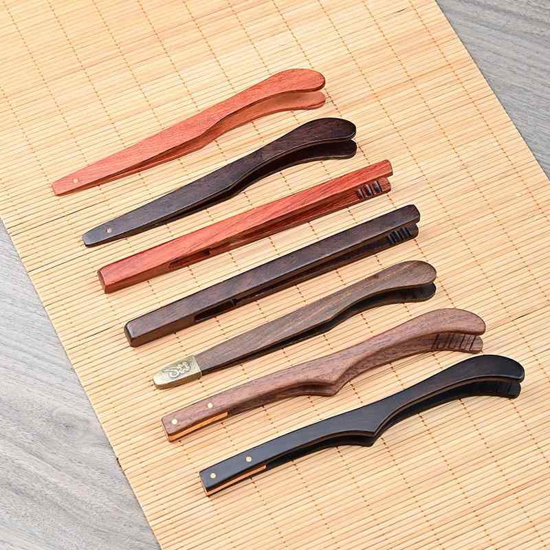 茶道具 ウォールナット 黒檀 紫光檀 花梨 竹 無垢材 茶挟 茶巾 滑り止め ピンセット 茶取り器 茶匙 茶さじ 茶杯用 茶葉用 トング