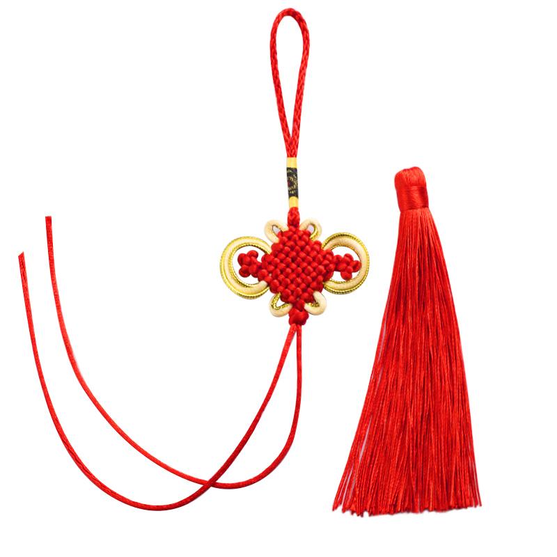 中国結び ミニ 富貴結び 蝶結び 金縁 手編み タッセル ペンダント DIY 材料 パーツ 半完成品 手芸 ハン..