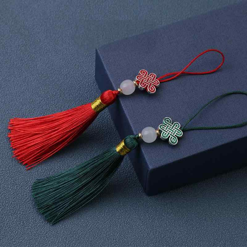 チャーム 中国結び タッセル 房飾り ミニサイズ 小さめ 古風 レトロ オリエンタル ビーズ 珠 スマホケ..