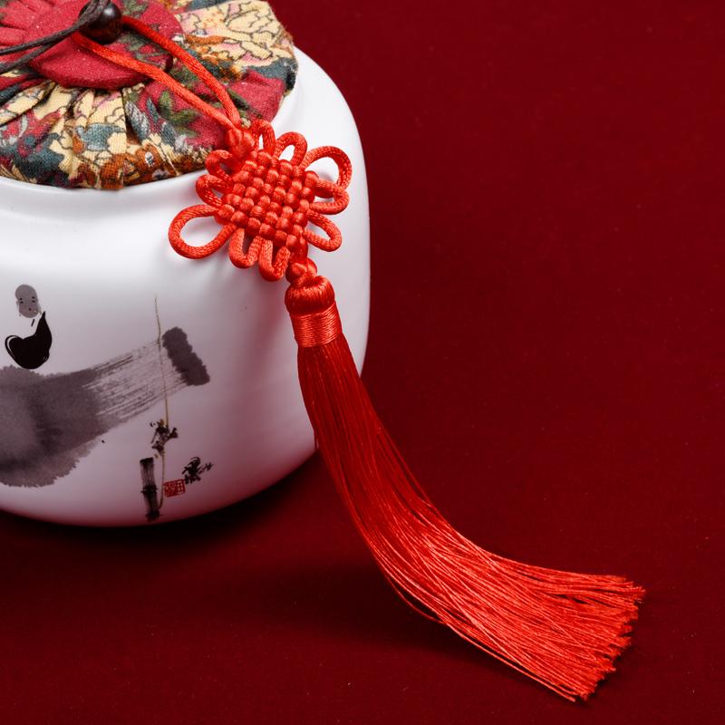 中国結び ミニ 赤 福字 リビング インテリア オーナメント 同心結び タッセル フリンジ 縁起物 平安祈..