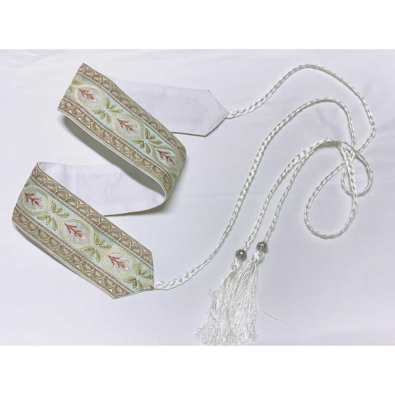 ベルト 森ガール 民族風 エスニック レース 刺繍 織り紐 飾り紐 漢服 中華風 ミャオ族刺繍 ウエストマーク サッシュベルト