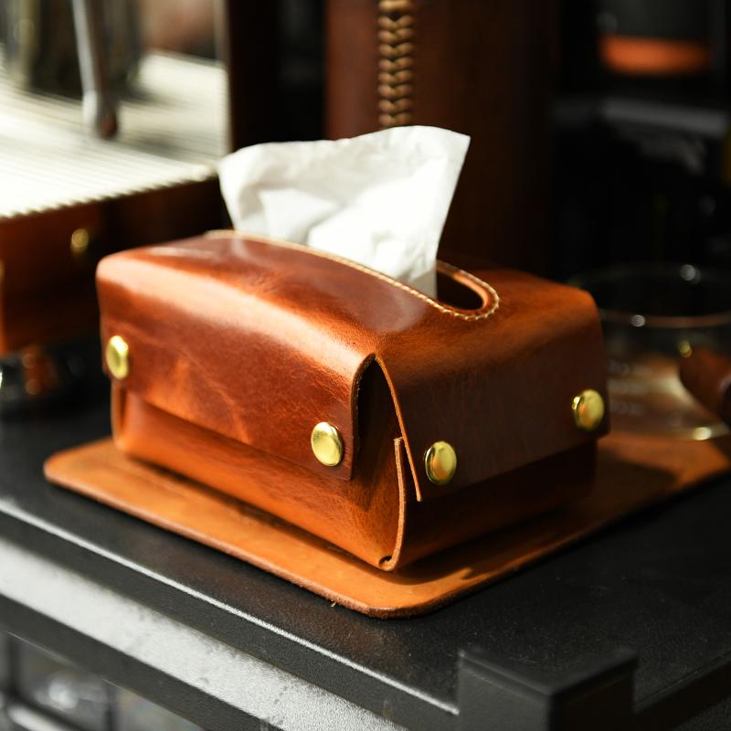 ティッシュケース フルグレイン ベジタブルタンニンレザー 牛革 本革 手作り おしゃれ リビング オフィ..