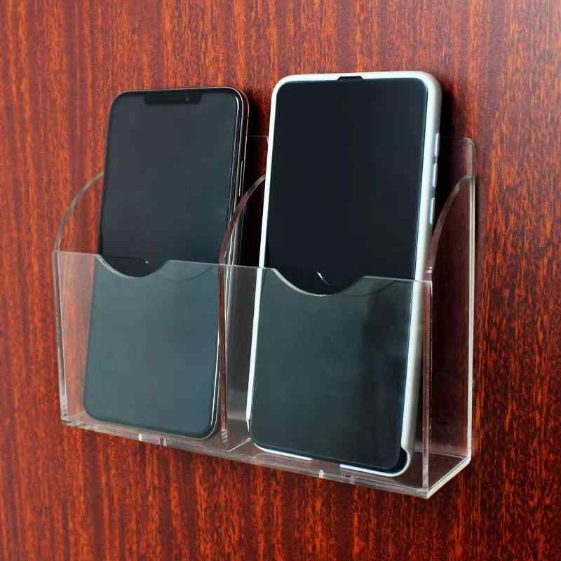 壁掛け収納ボックス 透明 アクリル製 リモコン スマホホルダー 長方形 マルチ収納 整理整頓 インテリア..