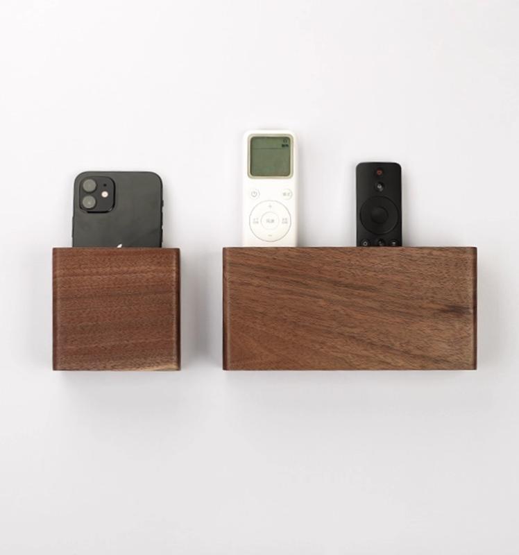 収納ボックス リモコン スマホ 無垢材 木製 壁掛け リビング 寝室 テレビ周り エアコン周り 北欧スタイ..