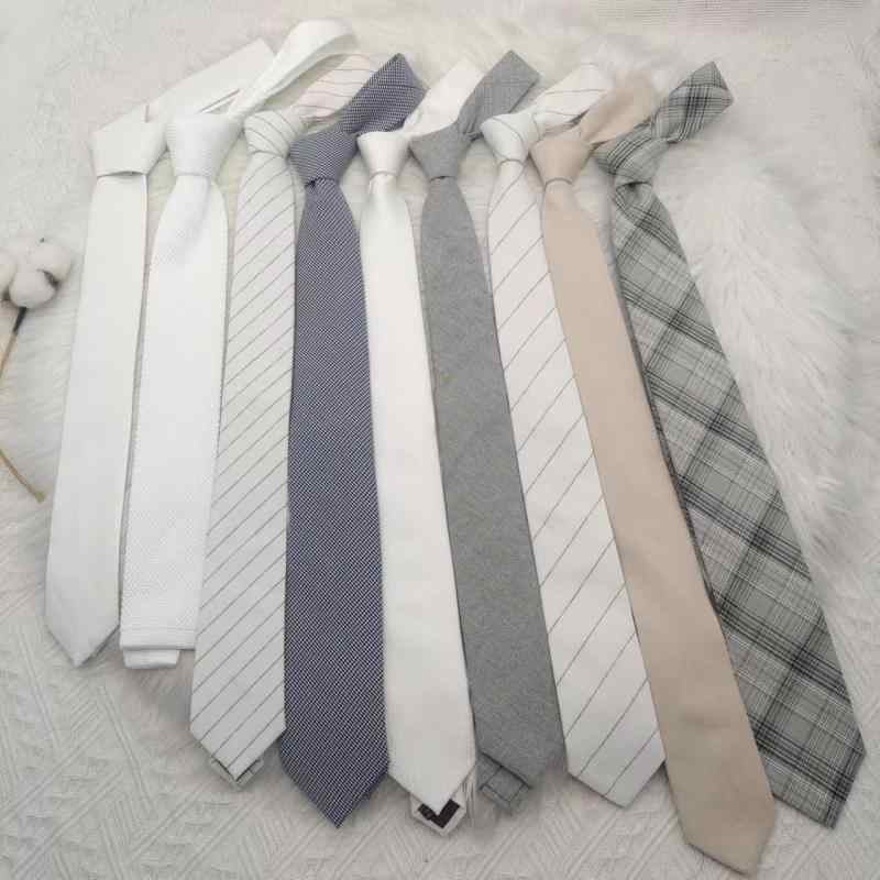 ネクタイ メンズ レディース 手結び ビジネス フォーマル ストライプ チェック柄 大人 純白 薄い灰 シルバーホワイト スノーホワイト アッシュホワイト アイボリーホワイト