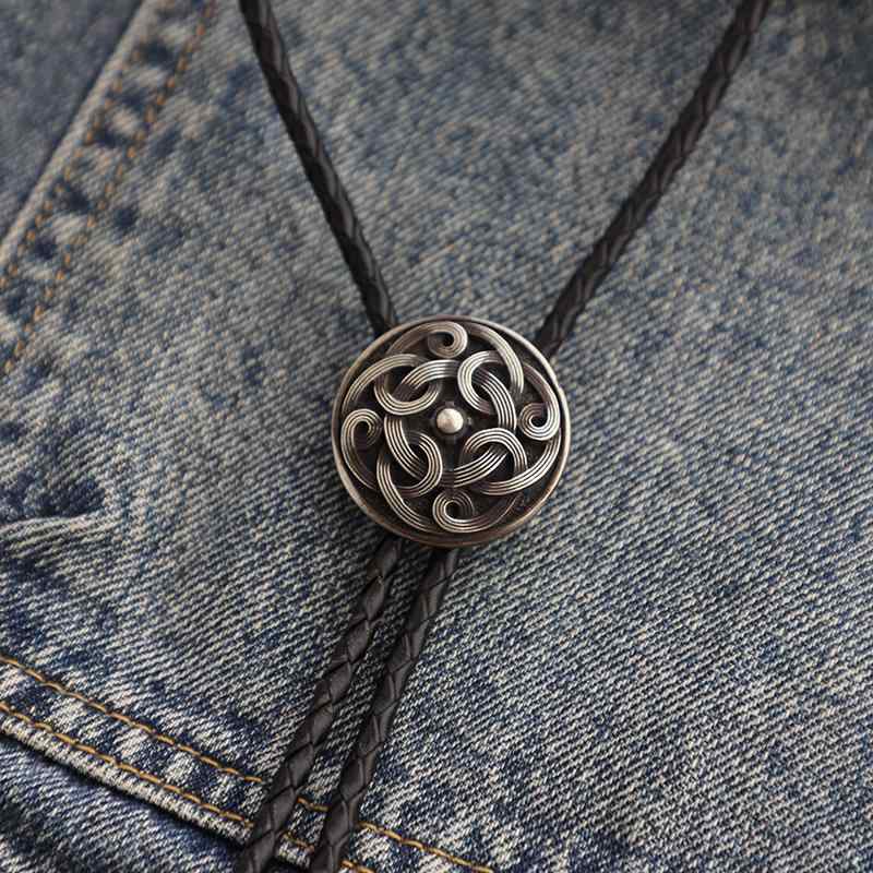 ボロタイ メンズ 男性用 レトロ ヴィンテージ風 銅製 唐草模様 無地 ワイルド ウエスタン カウボーイ アメリカン カジュアル ハンドメイド アンティークシルバー アンティークゴールド ネクタイ 春夏