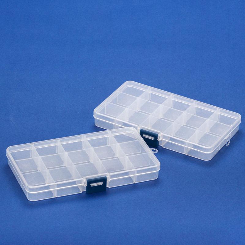 収納ケース 15マス 仕切り付き ビーズ収納ボックス ハンドメイド DIY 手芸用 小ビーズ 散らばったビー..