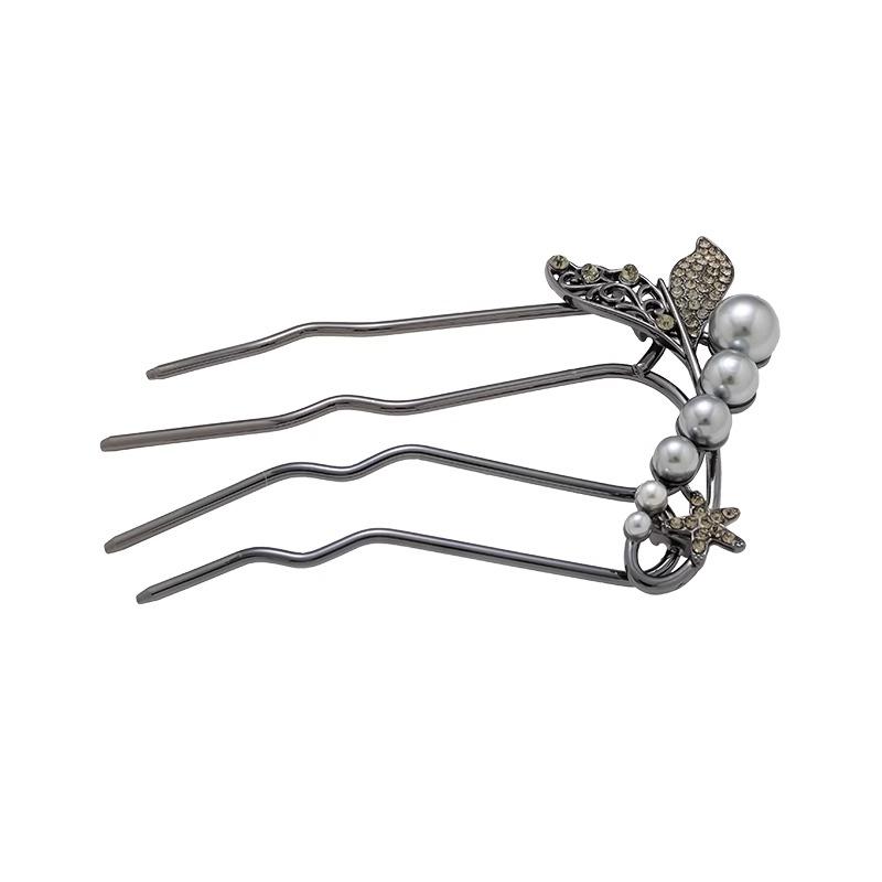 ヘアコーム かんざし おしゃれ アクセサリー レディース パール 装飾 マーメイド フィッシュテール ま..