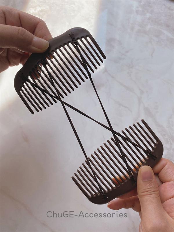 ヘアコーム かんざし おしゃれ レディース 女性用 後頭部 まとめ髪 アップ 簡単 便利 お団子 ダブル 大..