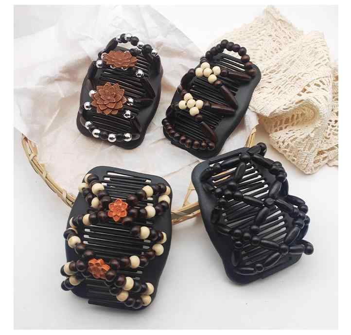 ヘアコーム かんざし おしゃれ アクセサリー レディース まとめ髪 ダブルコーム 差し込み式 おくれ毛 ..