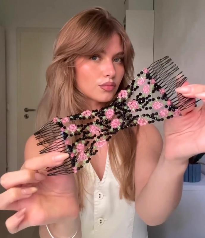 ヘアコーム かんざし おしゃれ ビーズ 飾り アクセサリー アレンジ 便利 簡単 バンスクリップ エレガン..