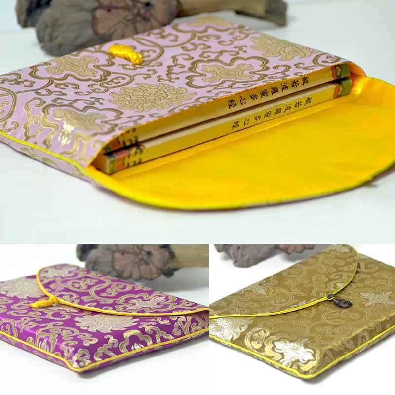 経本入れ お経袋 聖典保管 書写用 法本保護 ボタン 携帯 持ち運び マルチケース 寺院 仏具 便利グッズ ..