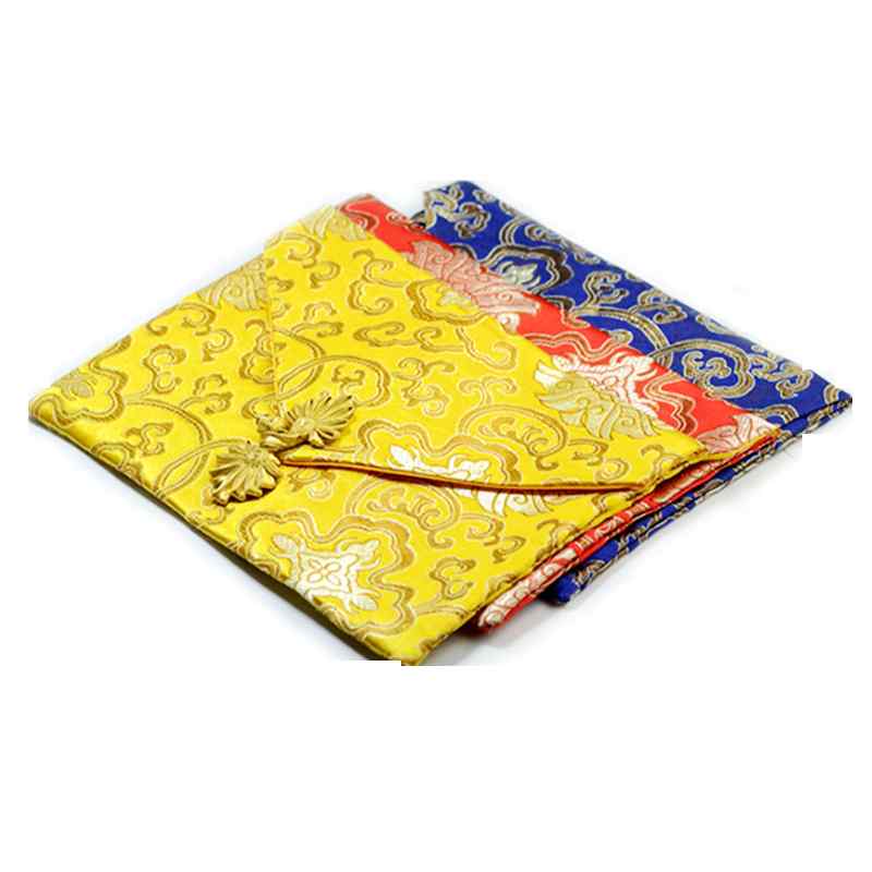 経本入れ 収納袋 書物 経典 アクセサリー ポーチ チベット風 二重 厚手 布製 五色 大容量 マルチカバー..