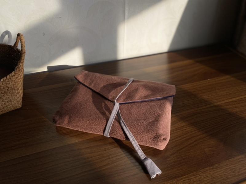経本入れ 収納袋 綿麻布製 素朴 和風 ナチュラル 刺し子刺繍 御朱印帳 読書用 普段使い 文庫本ポーチ ..