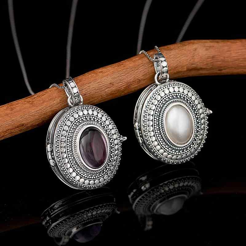 ネックレス メンズ レディース アメジスト パール ガウボックス ペンダントトップ 925シルバー製 御守..