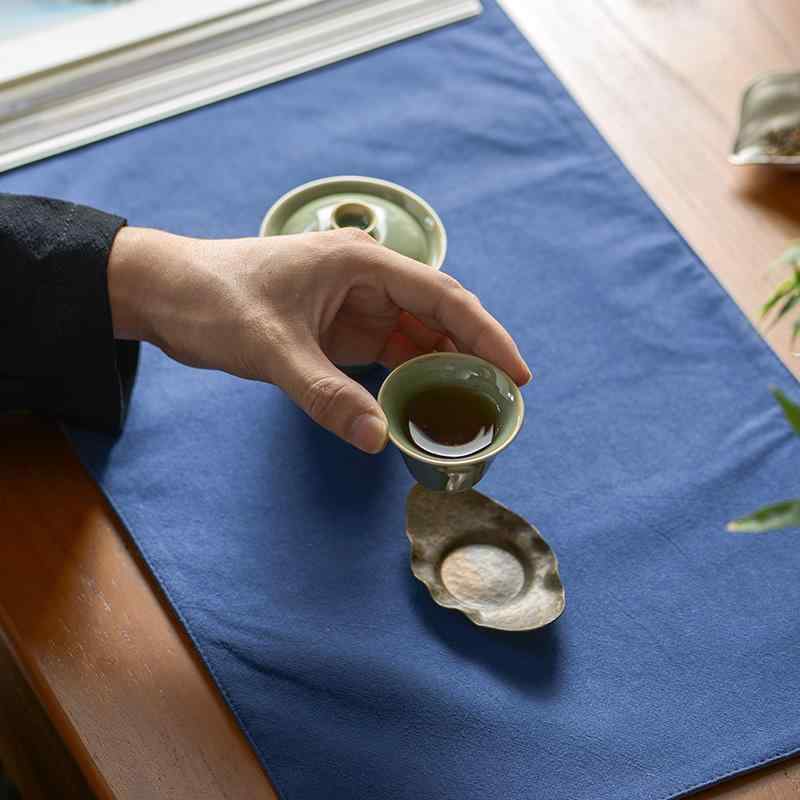 ティーマット チャイナ風 禅 和モダン 和風 無地 綿麻 コットンリネン 吸水 防水 テーブルランナー セ..