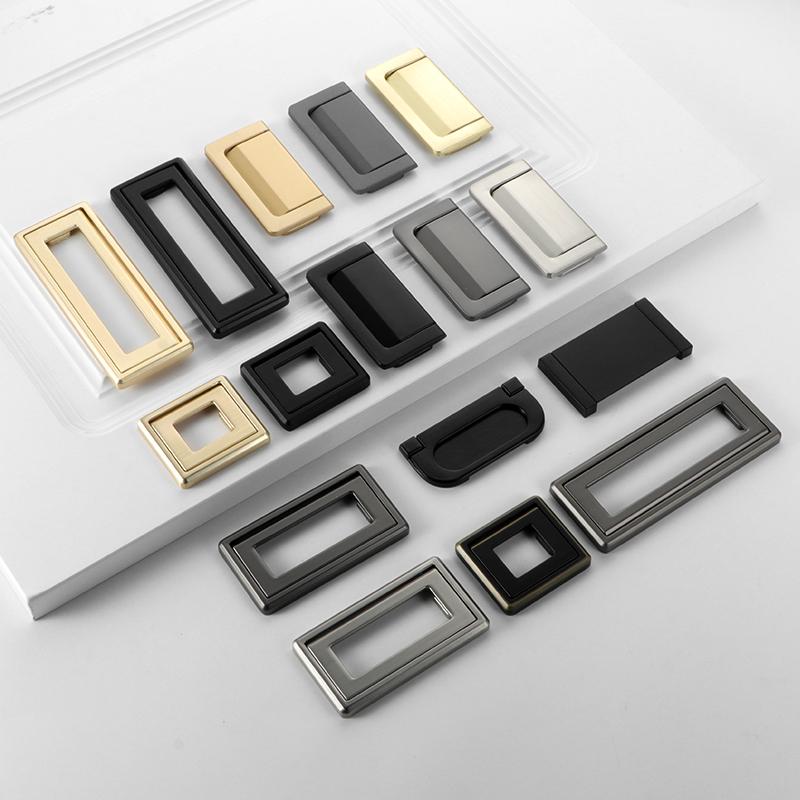 引き手 隠蔽式 折りたたみ フラット プルハンドル シンプル モダン 亜鉛合金 アルミ合金製 クローゼッ..