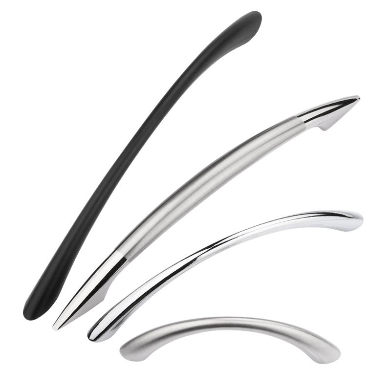 取っ手 亜鉛合金製 キャビネット 引き出し ワードローブ 戸棚 ドアハンドル 湾曲 モダンシンプル ヨー..