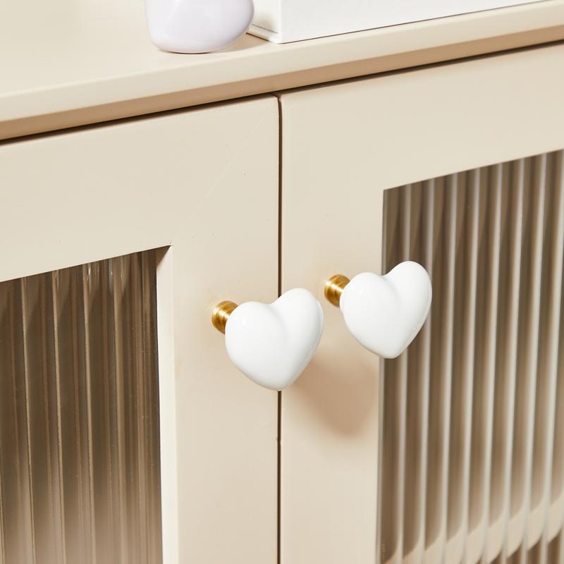 取っ手 キッズ 子供部屋 かわいい カートゥーン カラフル 陶器 セラミック製 シンプル ハート形 円形 ..