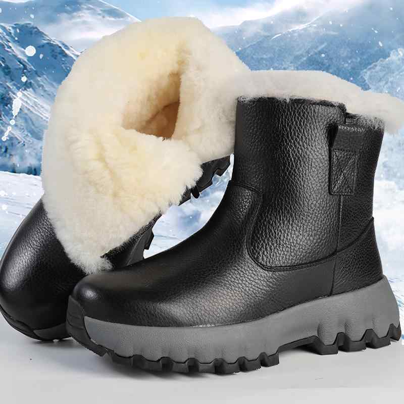 スノーブーツ メンズ 男性用 ムートンブーツ 超軽量 防滑 極寒対応 -40℃ リアルムートン 裏ボア 厚底 ..