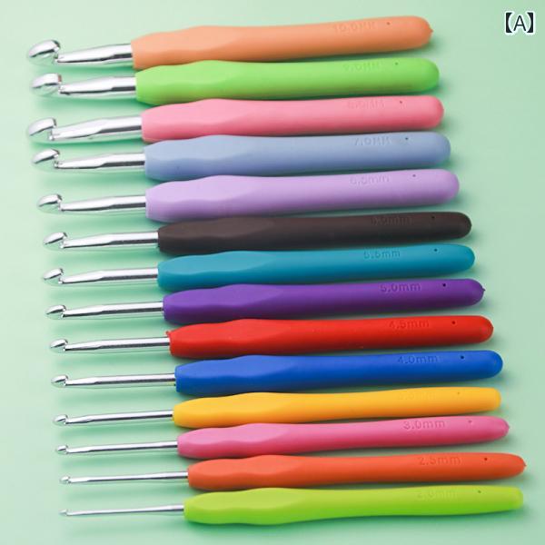 編み物 かぎ針 ツール 手芸 趣味 ソフト グリップ セット バッグ セーター 毛糸 滑り止め クロシェ 初心者 プロ キット 快適 使いやすい カラフル