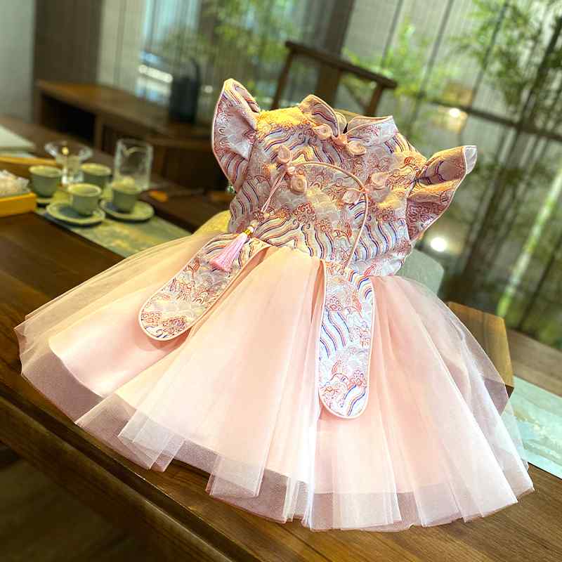 チャイナドレス ベビー 女の子 キッズ 子供用 初節句 誕生祝い 記念撮影 プリンセス風 漢服 唐装 民族..