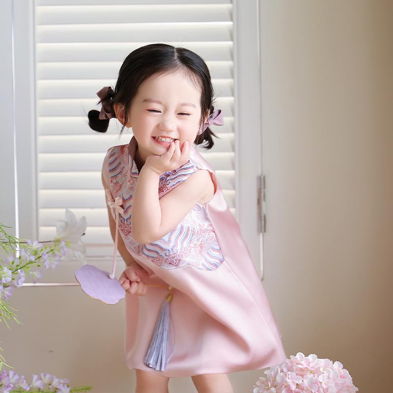 ワンピース 女の子 ベビー キッズ 1歳 中国風 エスニック オリエンタル 中華風 チャイナドレス プリン..