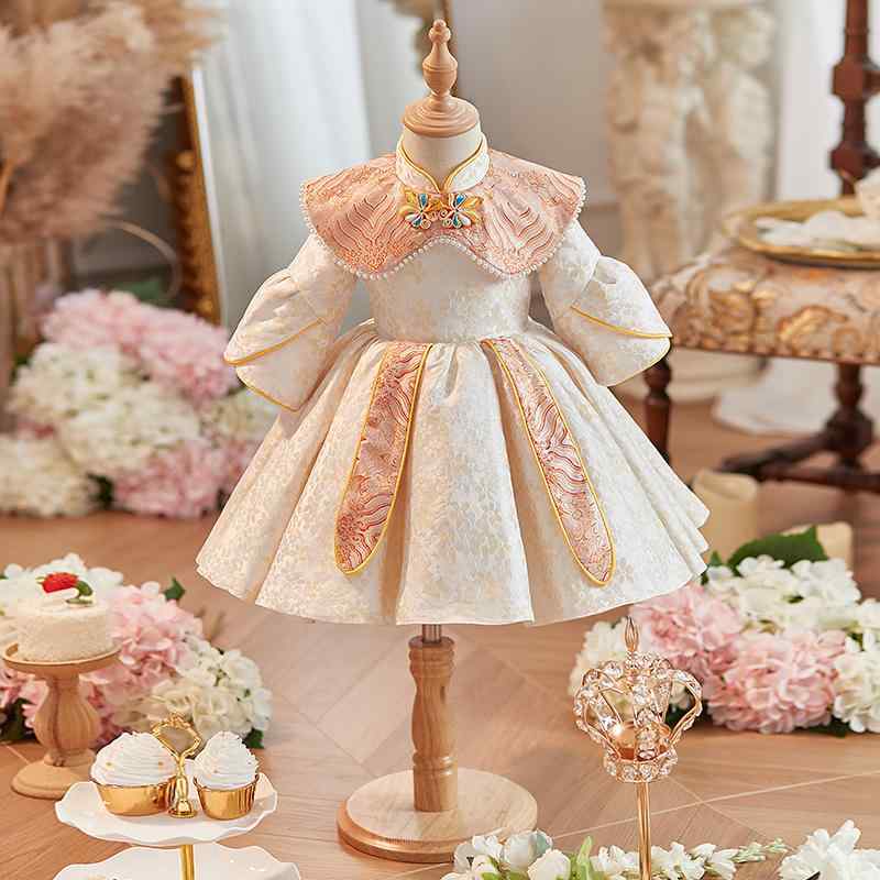 ドレス ベビー 女の子 女の子 1歳 初誕生日 お祝い 記念撮影 中華風 中国伝統 プリンセス 姫ドレス 唐..