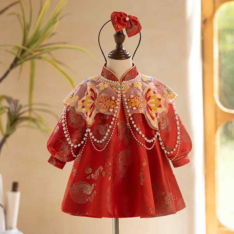 ベビーチャイナドレス 女の子 1歳 誕生日 バースデー セレモニー フォーマル 衣装 選び取り レトロモダ..