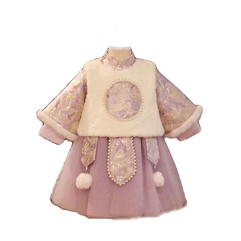 ワンピース ベビー 女の子 中華風 チャイナドレス 漢服 一歳 誕生日 記念日 お正月 お祝い フォーマルウェア 秋冬 厚手 暖かい 防寒 プリンセス風