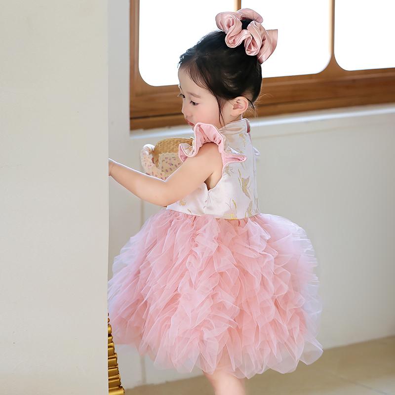 ドレス 1歳 ベビー キッズ 女の子 誕生日 バースデー フォーマル プリンセス チャイナドレス ピンク ふ..