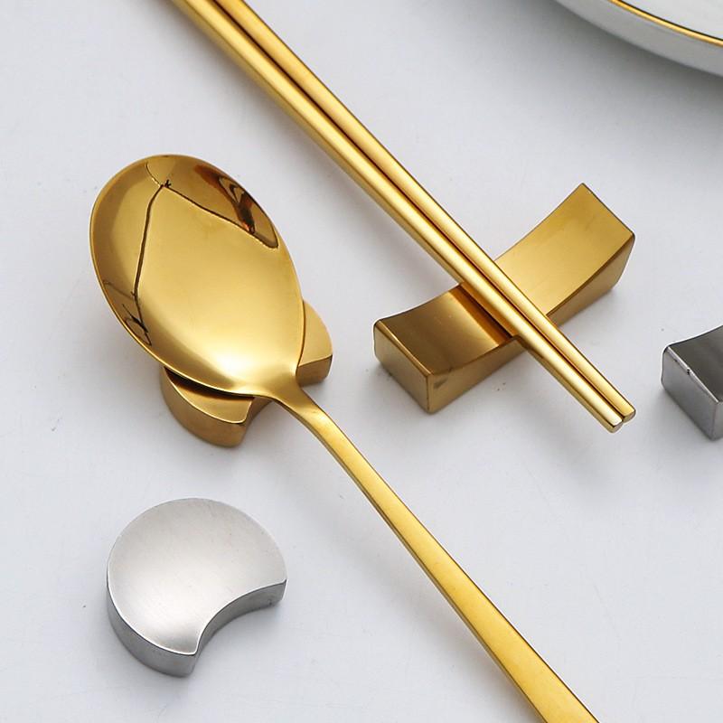 箸置き ステンレス スプーンレスト ホテル用 家庭用 卓上 おしゃれ ユニーク 船型 インゴット型 箸枕 箸レスト スプーン置き シルバー ゴールド ブラック シンプル