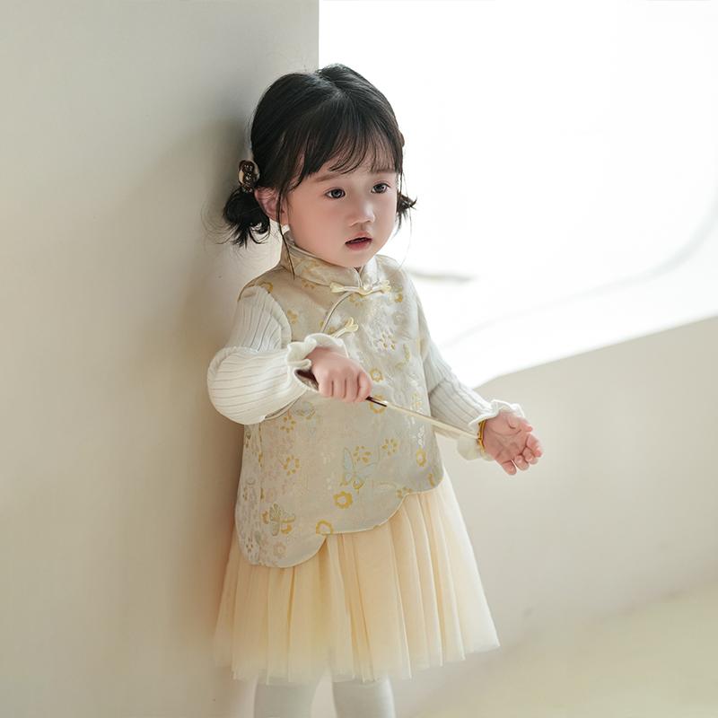 ワンピース 女の子 ベビー キッズ 秋冬 初誕生日 誕生日 お祝い 新中国風 チャイナドレス プリンセスド..