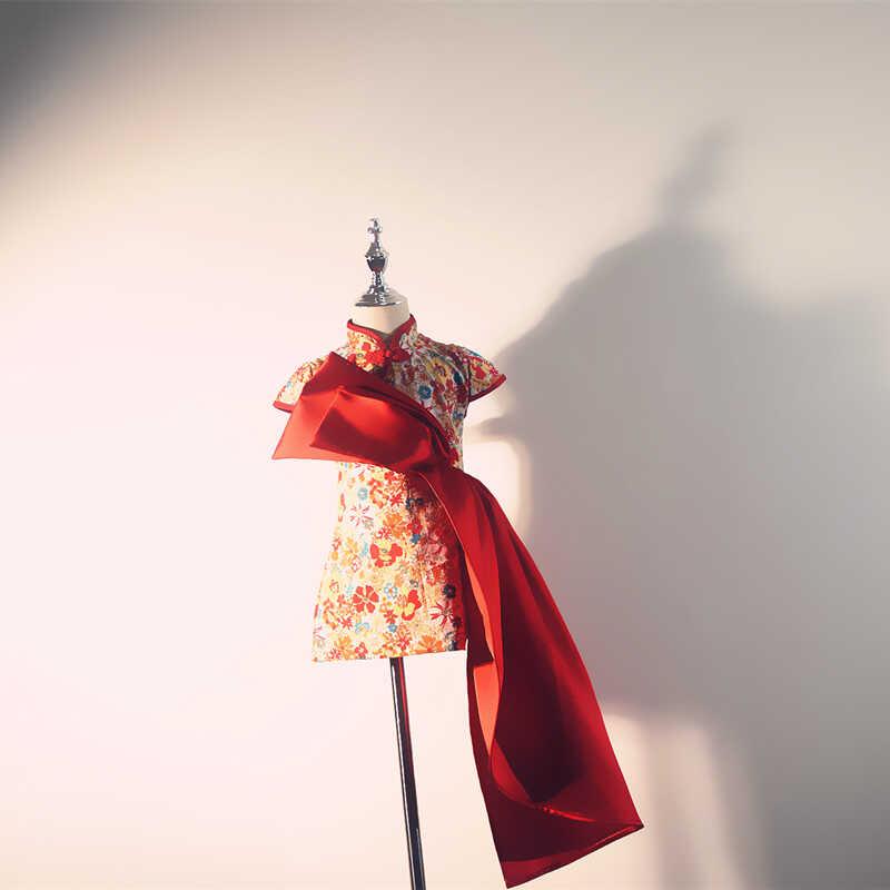 チャイナドレス 女の子 キッズ 女の子 フォーマル パーティードレス 発表会 衣装 中国風 中華風 ミニ ..