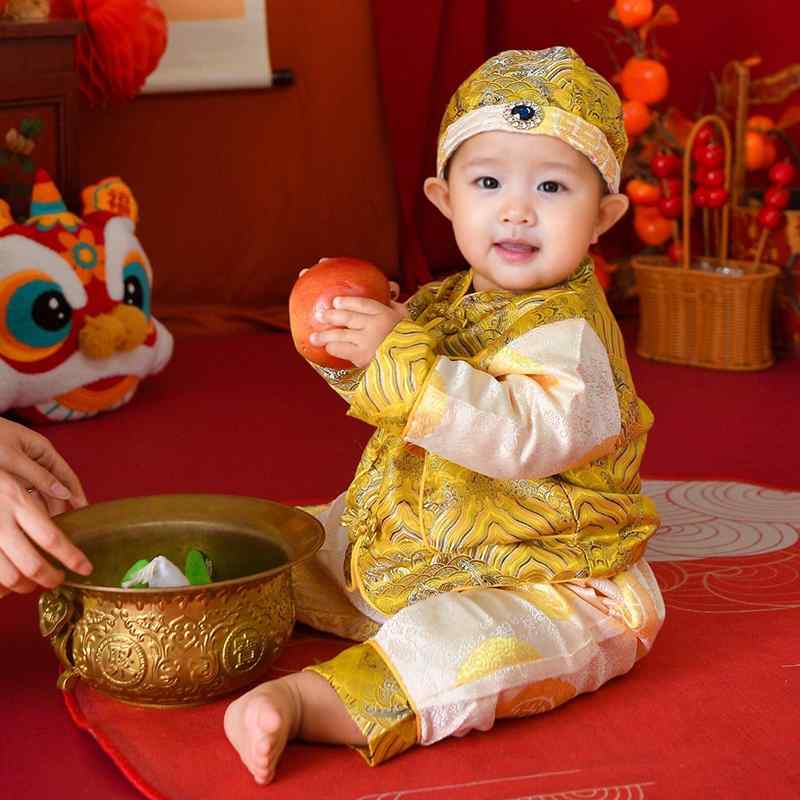 ベビー 礼服 男の子 唐装 モダンチャイナ風 長袖 綿裏地 春秋 お食い初め お宮参り 初節句 誕生日 選び..