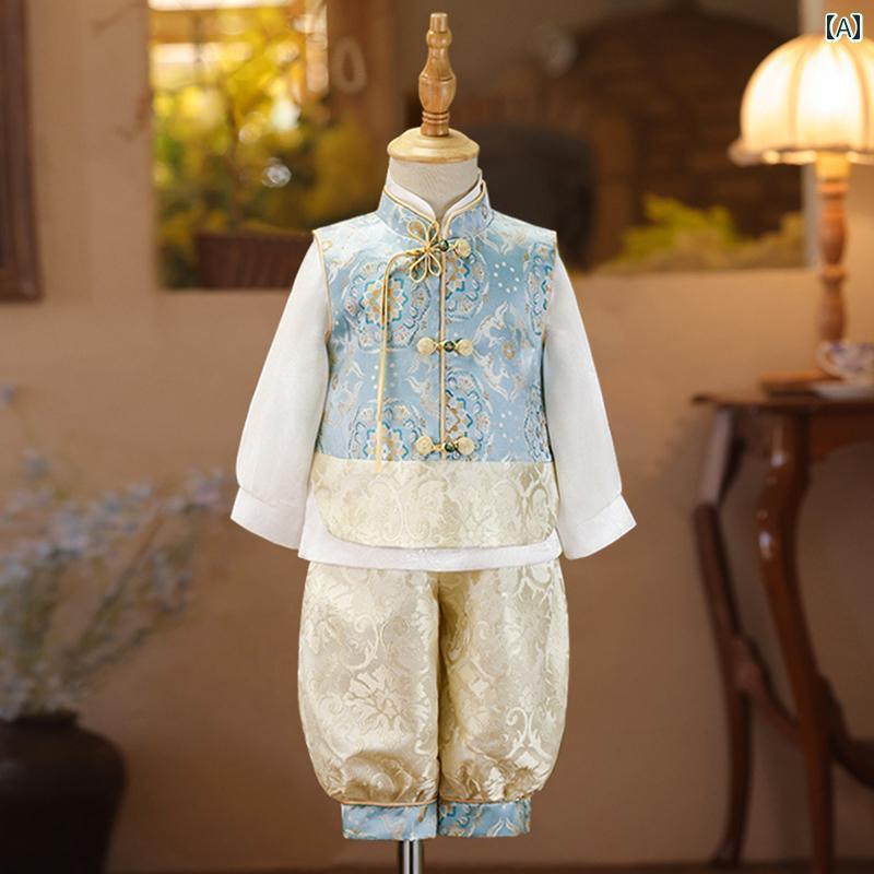 ベビー服 男の子 男児 1歳 誕生日 選び取り お食い初め 記念撮影 中国風 唐装 漢服...