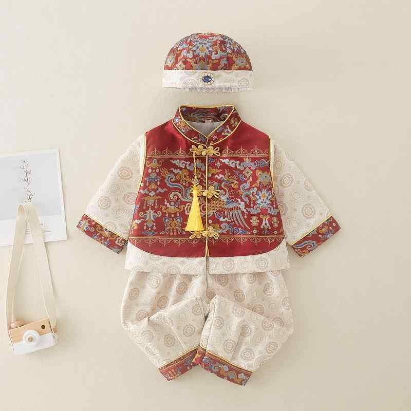 漢服 男の子 ベビー 1歳の誕生日 選び取り 百日祝い お食い初め お祝い 春秋 唐装 チャイニーズスタイ..