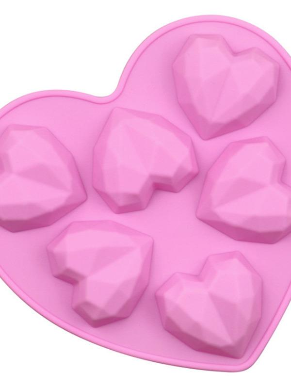 シリコンモールド 6個取 ジルコニアモンドハート型 ケーキ チョコレート 米粉スイーツ 手作り石鹸 アロマワックスバー 製菓 ハンドメイド DIY